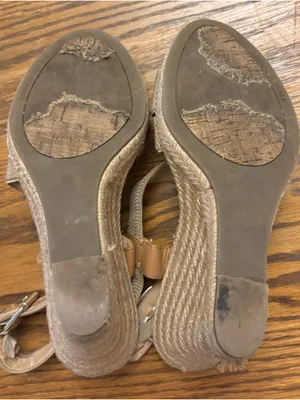 Banana Republic Beige Tan Woven Wedge Sandals thumbnail 4