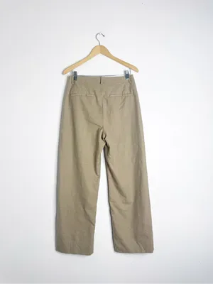 Banana Republic High-Rise Modern Straight Wool Pants Size 8 Khaki thumbnail 2