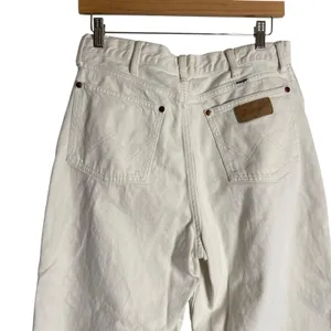 Wrangler World Wide Cream Wide Leg High Rise Western Denim Jeans Size 30x28 thumbnail 8