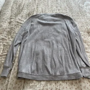 aerie Navy blue and white Waffle Crewneck Sweater thumbnail 4