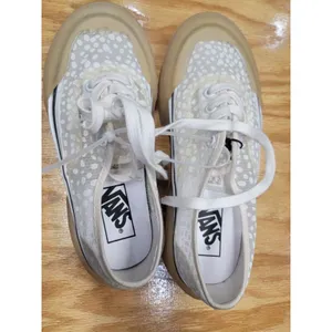 Vans Authentic Skate Athletic Shoes Women's 7.5 White Lace Up Modular Dots S10 thumbnail 5