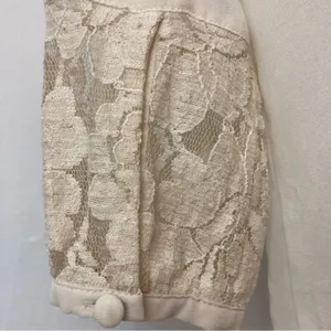 Anthropologie Pins and Needles Ivory White Semi-Sheer Lace Tunic Blouse Top XS thumbnail 9