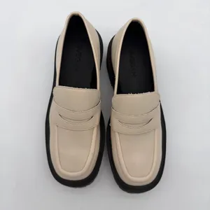Svegan Mask Vegan Leather Platform Lug Chunky Preppy Loafer Cream 38 US 7.5 thumbnail 5