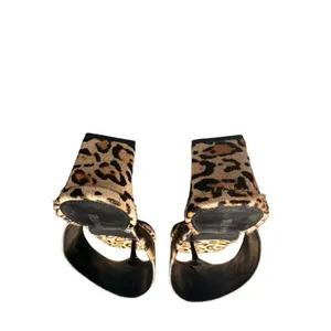 Villa Rouge Leopard Print Toe Loop Mule Sandals Women's 6.5 Low Heel New Box thumbnail 5