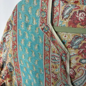 Tunic Top Women’s Boho Paisley 3/4 Sleeves Blouse Multicolor Embellished Medium thumbnail 3