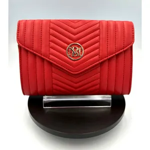 Badgley Mischka Crossbody Chevron Quilted Center Cover - Red thumbnail 4