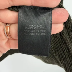 Lafayette 148 New York Olive Green Wool‎ Cashmere Cable Knit Vest Cardigan M thumbnail 5
