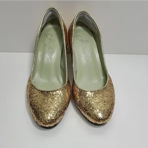 Shoes of Prey Bridal Gold‎ Glitter Pumps Size 35 thumbnail 4