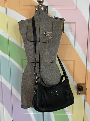 Kate Spade New York Black Pebbled Leather Crossbody Shoulder Bag Classic 🧡🎀 thumbnail 2