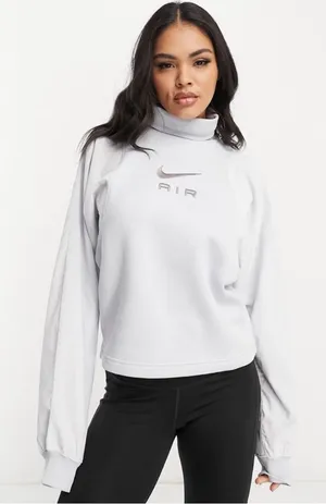 Nike Air Sweatshirt Turtleneck Corduroy Fleece Sweater High Neck NWT S‎ thumbnail 1