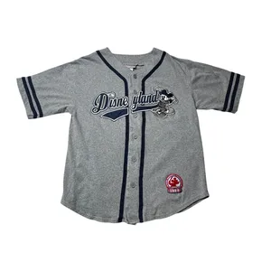 Disney Disneyland 55th Anniversary Mickey Mouse Baseball Jersey Gray Navy Small thumbnail 3