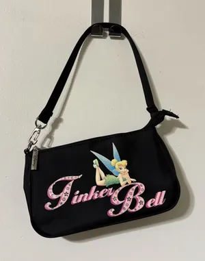 Disney Tinker Bell Black Shoulder Bag Y2K thumbnail 1