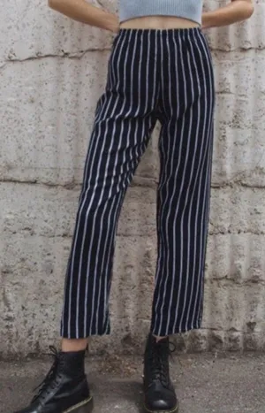 Brandy Melville Striped Blue Navy White Pants Bottoms thumbnail 8