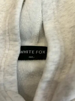 White Fox Offstage Hoodie in Mineral Grey M/L Navy Lettering thumbnail 5
