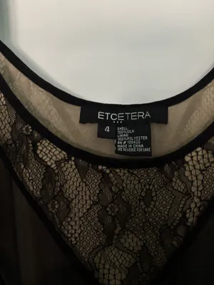 Etcetera Black and beige lace cami thumbnail 2