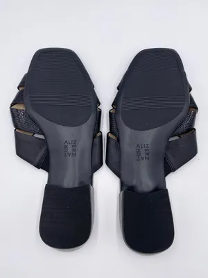 Naturalizer Womens Ashford Slide Sandal Size 10 Black Leather Square Toe Strappy thumbnail 7