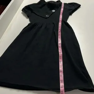 Imperfect black‎ mini sweater dress ribbed top cute buttons stretchy XXS XS thumbnail 5