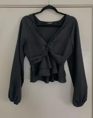 Express Black Long Sleeve Blouse thumbnail 3