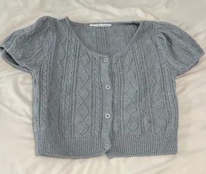 Celebrity Pink Gray Short Sleeve Cardigan thumbnail 1
