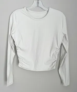 Lululemon Size 6 All It Takes Ribbed Nulu Long Sleeve Shirt Bone White thumbnail 1
