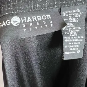 Vintage Sag Harbor black patterned dress maxi dress jacket suit size petite 10P thumbnail 9