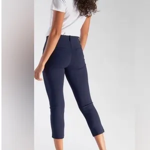 Betabrand Classic Cropped Dress Pant Yoga Pants Womens Small Navy‎ Blue thumbnail 2