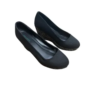 Maurices Melanie Black Wedge Pumps Floral Lace Heel Dark Romantic Women's 8 thumbnail 3