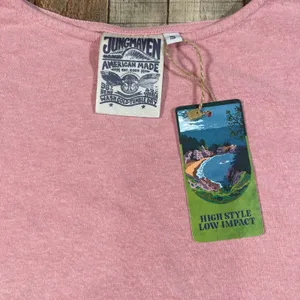 Jungmaven Taos Top Small Pink Hemp Organic Cotton Boxy Pocket Tee NWT USA Made thumbnail 2