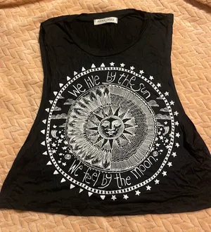 French Pastry Cropped Tanktop Black Size Small We Live By The Sun ~ We Feel By The Moon thumbnail 1