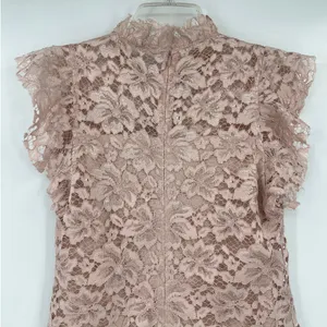Enfocus Studio Lace Midi Dress Sz 4 Blush Romantic Wedding High Neck Coquette thumbnail 8