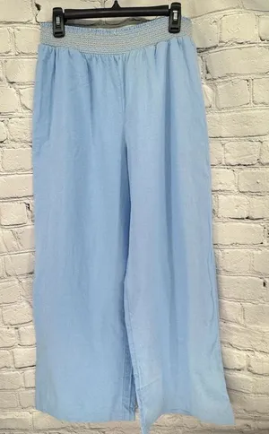 ASOS Linen Blend Wide Leg Pants Women's S Blue Coastal Summer thumbnail 1