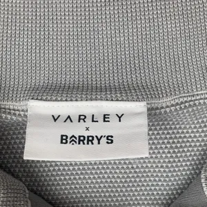 Varley x Barry's size xs gray knit pull over 1/4 zip Sweater waffle relaxed thumbnail 2