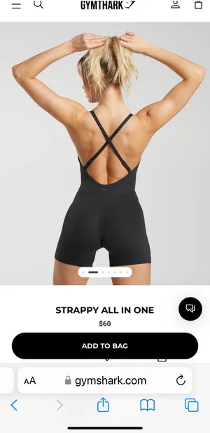 Gymshark Black Strappy All in One xs thumbnail 2