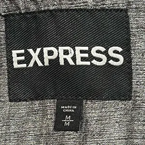 Express Double Breasted Silver Chiffon Trench Coat Size M thumbnail 10