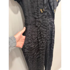 Good American Jumpsuit Women S Summer Boss Black‎ Jacquard Animal Print Mob Wife thumbnail 5
