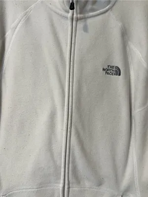 The North Face White Full-Zip Fleece Hoodie Casual Outdoors Preppy thumbnail 2