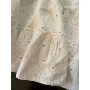 American Eagle White Eyelet Laced Tiered‎ Mini Skirt Linen Sz XL Stretch Waist thumbnail 8