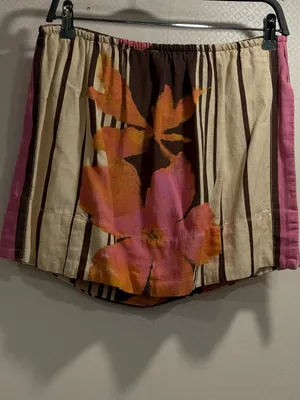 NWT Free People Tropical Floral Zebra Stripe Off Shoulder Boho Top Size Small thumbnail 4