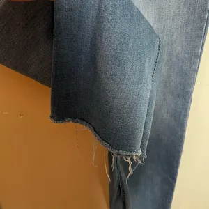 OAT NEW YORK- High Rise Wide Leg Jeans Blue Denim Powder Light Wash Raw Fray Hem thumbnail 5