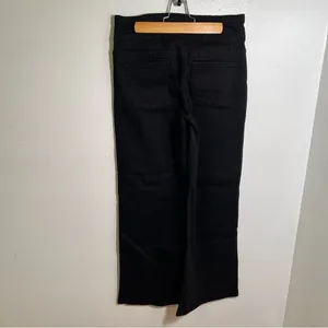 Roswear Women's Sz Medium Wide Leg High Waisted Jeans Black Three Button Stretch thumbnail 6