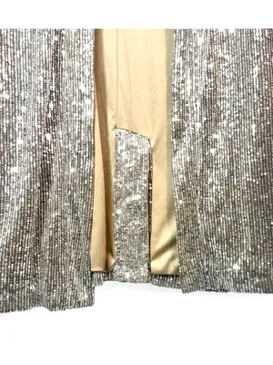 ANTHROPOLOGIE MARE MARE X Women’s Silver Sequin Duster Open Front Jacket Size S thumbnail 8