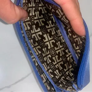 Tory Burch Blue Nylon Wristlet Wallet EXC CONDITION thumbnail 6