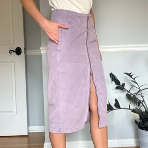 We The Free Purple Lavender Midi Skirt Women’s Size 29 Corduroy Front Zip thumbnail 2