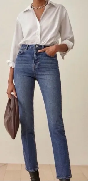 Reformation Liza Straight Jean‎ in Jamaica Blue Size 27 thumbnail 1