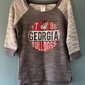Russell Athletic Georgia Bulldogs Long Sleeve Shirt S Two Tone Heathered Gray thumbnail 1