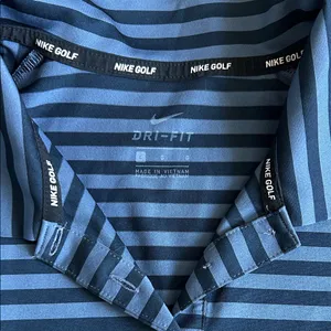 Nike Women’s Navy and Light Blue Striped Sleeveless Polo Tank thumbnail 2