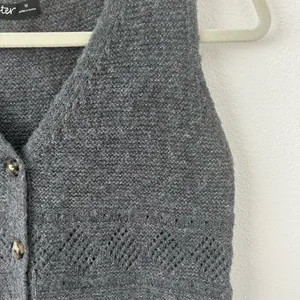 Aster Button Front Gray Sweater Vest Size M thumbnail 3