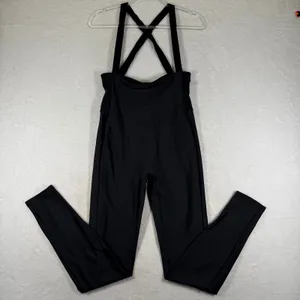 Alo Yoga Womens Black High-Waist Airlift Ski Bib Leggings Size L thumbnail 1