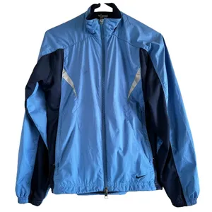 Vintage Nike Track Jacket Full Zip Windbreaker Y2K 90s Gray Tag Mesh Blue Small thumbnail 2