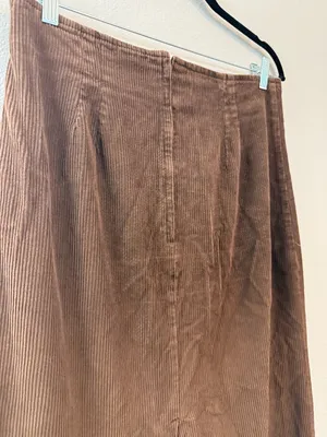 Women Vintage 90s Long Brown Corduroy Skirt thumbnail 4